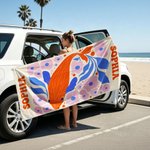 Henkilökohtainen Abstrakti Art Sea Animal Ylimitoitettu Quick Dry Magnetic Beach Towel nimi kesäloma Beach Party syntymäpäivälahja perheelle ystävät