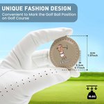 Personalized Cartoon Golfer Character Face Photo PU Leather Magnetic Golf Ball Marker with Name Set of 2 Golf Club Birthday Gift for Golf Lovers