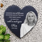 Personalised Heart Circle Shaped Photo Garden Stone with Name and Text Memorial Sympathy Gift for Loss of Loved One
