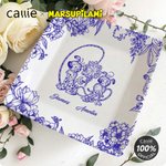Personalized Long-Tailed Couple Marsupilami Blue Flower Ceramic Trinket Jewelry Dish with Name Birthday Gift for Her | Callie × Marsupilami®