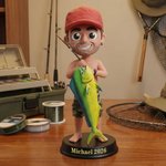 Personalized Creative Photo to 3D Fisherman Statue Ornament with Text Office Desk Decoration Birthday Father's Day Gift for Dad Fisherman