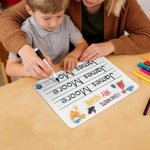 Personalised Rainbow Tractor Acrylic Name Tracing Board with Black Dry-Erase Pen Home Educational Learning Toy Daily Use Gift for Boys Girls