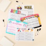 Personalised Rainbow Tractor Acrylic Name Tracing Board with Black Dry-Erase Pen Home Educational Learning Toy Daily Use Gift for Boys Girls