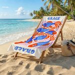 Henkilökohtainen Abstrakti Art Sea Animal Ylimitoitettu Quick Dry Magnetic Beach Towel nimi kesäloma Beach Party syntymäpäivälahja perheelle ystävät