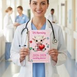 Personalised Cute Highland Cow 2026-2028 Planner Spiral Notebook with Weekly Monthly Planning Pages Nurse Week Appreciation Gift for Medical Staff