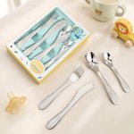 Personalisierte gravierte Dschungel Tier Edelstahl Besteck Set mit Namen täglichen Gebrauch Weihnachten Geburtstag Geschenk für Kinder
