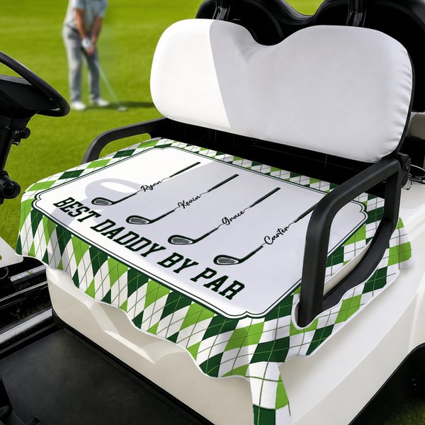 Henkilökohtainen Golf Club Golf Cart Seat Cover 1-10 nimet ja otsikko Golf Course tarvikkeet Isänpäivä Syntymäpäivä lahja isälle Golf Loverille