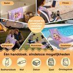 Gepersonaliseerd cartoonfiguur geboortebloem sneldrogend zacht strandlaken met naam ideaal voor zwemmen strandfeest verjaardagscadeau voor vrienden