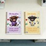 Personalised Cute Highland Cow 2026-2028 Planner Spiral Notebook with Weekly Monthly Planning Pages Nurse Week Appreciation Gift for Medical Staff