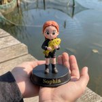 Personalized Creative Photo to 3D Fisherman Statue Ornament with Text Office Desk Decoration Birthday Father's Day Gift for Dad Fisherman