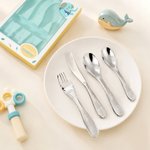 Personalisierte gravierte Dschungel Tier Edelstahl Besteck Set mit Namen täglichen Gebrauch Weihnachten Geburtstag Geschenk für Kinder