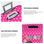 Personalised Retro Graffiti Cartoon Girl Woman Character Luggage Cover with Name Fits 18-32 Inches Suitcase Travel Accessories Birthday Gift for Her