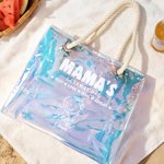 Personalised Cartoon Line Art Transparent Tote Bag with Name Travel Essentials Mother’s Day Birthday Beach Party Gift for Grandma Woman