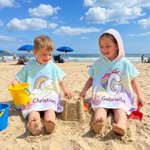 Personalized Fantasy Unicorn Initial Quick Dry Hooded Beach Towel with Name Beach Party Use Summer Vacation Birthday Gift for Kids Girls