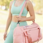 Personalised Birth Flower Name Multi-Compartment Waterproof Weekend Bag with Shoulder Strap Travel Accessories Birthday Gift for Women Girls