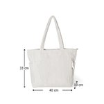 Sac fourre-tout en velours côtelé personnalisé avec nom et fleur de naissance - Cadeau d'utilisation quotidienne voyage pour les femmes