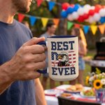 Personlig Best Eagle Dad Ever Stars and Stripes-krus med navn og underkop Bursdag farsdag Amerikansk uavhengighetsdag Gave til pappa bestefar