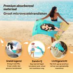Gepersonaliseerde sneldrogende strandhanddoek met cartoonfiguur en zeethema met naam zomervakantie verjaardagscadeau voor jongens en meisjes
