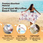 Personalised Ocean Creatures Shark Oversized Quick Dry Beach Towel with Name Summer Vacation Beach Accessories Party Birthday Gift for Kids