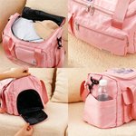 Personalised Birth Flower Name Multi-Compartment Waterproof Weekend Bag with Shoulder Strap Travel Accessories Birthday Gift for Women Girls