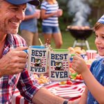 Personlig Best Eagle Dad Ever Stars and Stripes-krus med navn og underkop Bursdag farsdag Amerikansk uavhengighetsdag Gave til pappa bestefar