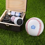 Personalized Baseball Theme Stamp Wooden Storage Box Set with Name Baseball Course Accessory Birthday Gift for Baseball Players Lovers