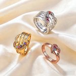 Personalized 1-8 Birthstones Heart Design Ring with Engraved Names Family Jewelry Birthday Mother's Day Gift for Women