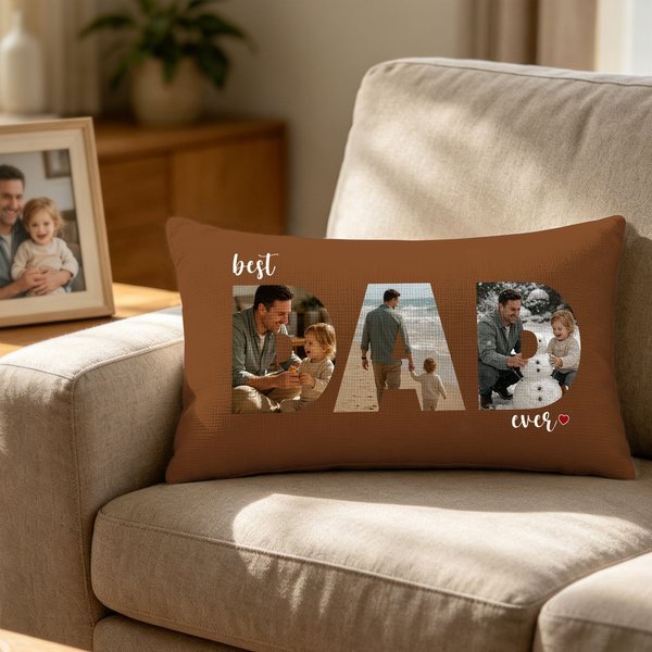 Personalisierte Best Dad Ever Photo Soft Rectangular Throw Pillow Cover Home Decor Happy Father's Day Geschenk für Vater Mann