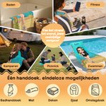 Gepersonaliseerde sneldrogende strandhanddoek met cartoonfiguur en zeethema met naam zomervakantie verjaardagscadeau voor jongens en meisjes