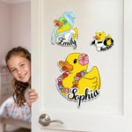 Henkilökohtainen Söpö Cruise Duck Door Magnet nimi Home Decor Syntymäpäivä Summer Travel Holiday lahja perheelle Ystävät