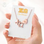 Personalized Sorority Greek Letters Necklace with Engraved Heart Charm and Card College Graduation Gift for Friends Girls