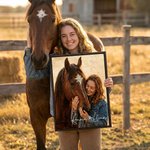 Personalized Oil Painting Texture Style Horse Portrait Framed Canvas Print with Name Home Decor Ship from USA Housewarming Gift for Horse Owners