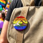 Personalized Rainbow Retro LGBTQ Banner Love Wins Name Pin Button Badge with Text Daily Use Pride Parade  Anniversary Gift for Couple Family