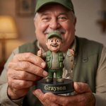 Personalised Creative Photo to 3D Fisherman Statue Ornament with Text Office Desk Decoration Birthday Father's Day Gift for Dad Fisherman