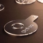 Personalised Simple Logo Food-Grade Acrylic Coffee Latte Art Mold with Initial Name and Date Coffee Bar Accessory Opening Gift for Coffee Lover