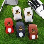 Henkilökohtainen Golden Golf Badge Initial PU Nahka Golf Ball Bag Tee haltija nimi Golf Club syntymäpäivälahja Golf Lovers varten
