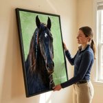 Personalized Oil Painting Texture Style Horse Portrait Framed Canvas Print with Name Home Decor Ship from USA Housewarming Gift for Horse Owners