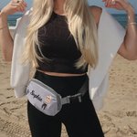 Personalised Cartoon Sports Girl Name Waterproof Crossbody Fanny Pack Waist Bag with Adjustable Strap for Workout Running Birthday Gift for Women