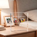 Personalized Dad 3-5 Photos Collage Square Acrylic Plaque with Names and Text Home Decor Father's Day Birthday Gift for Dad Grandpa