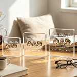Personalized Dad 3-5 Photos Collage Square Acrylic Plaque with Names and Text Home Decor Father's Day Birthday Gift for Dad Grandpa