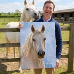 Personalized Oil Painting Texture Style Horse Portrait Framed Canvas Print with Name Home Decor Ship from USA Housewarming Gift for Horse Owners