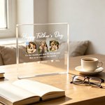 Personalized Dad 3-5 Photos Collage Square Acrylic Plaque with Names and Text Home Decor Father's Day Birthday Gift for Dad Grandpa