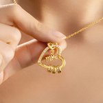 Gepersonaliseerde Hart Ketting van Sterlingzilver met Zirkonia 1-8 Geboortestenen en Namen Verjaardags- of Moederdagcadeau voor Vrouwen Mama of Oma