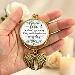 Personalized Heaven Wings Photo Car Hanging Ornament with Nickname Loss of Loved Ones Sympathy Memorial Gift for Family Mom Dad