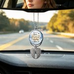 Personalized Heaven Wings Photo Car Hanging Ornament with Nickname Loss of Loved Ones Sympathy Memorial Gift for Family Mom Dad
