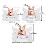 Personalized Dog Cat Photo Angel Wings Memorial Clear Acrylic Plaque with Name and Year Memorial Gift for Pet Owners Lovers