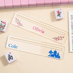 Henkilökohtainen Flower Tower Pattern Mahjong Line Reader nimi Mahjong lisävaruste syntymäpäivälahja Mahjong harrastajille
