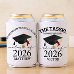 Personalised Graduation Cap PVC Can Cooler Cup Sleeve with Name and Year Graduation Party Ceremony Gift for Graduates