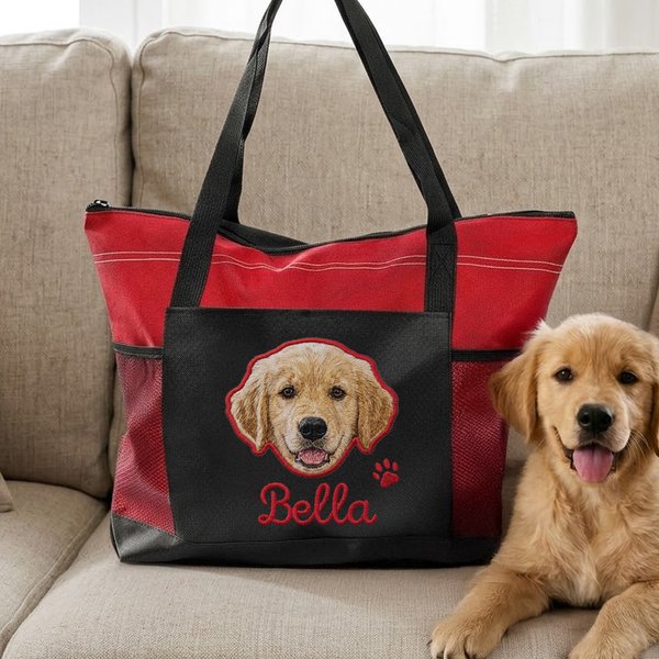 Personalisierte Haustier Avatar große Kapazität Tragetasche mit Namen und Mesh-Taschen Geburtstag Geschenk für Tierliebhaber Frauen