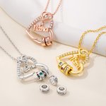 Gepersonaliseerde Hart Ketting van Sterlingzilver met Zirkonia 1-8 Geboortestenen en Namen Verjaardags- of Moederdagcadeau voor Vrouwen Mama of Oma